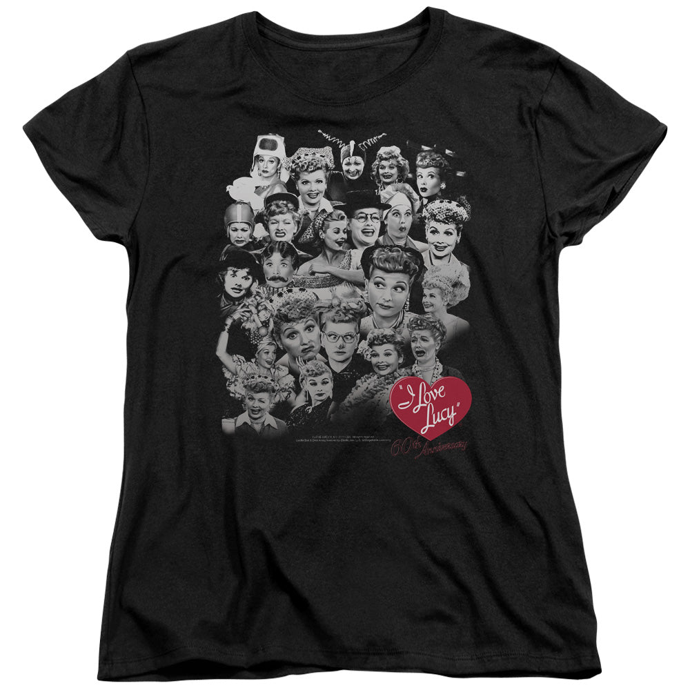 I LOVE LUCY/60 YEARS OF FUN - S/S WOMENS TEE - BLACK