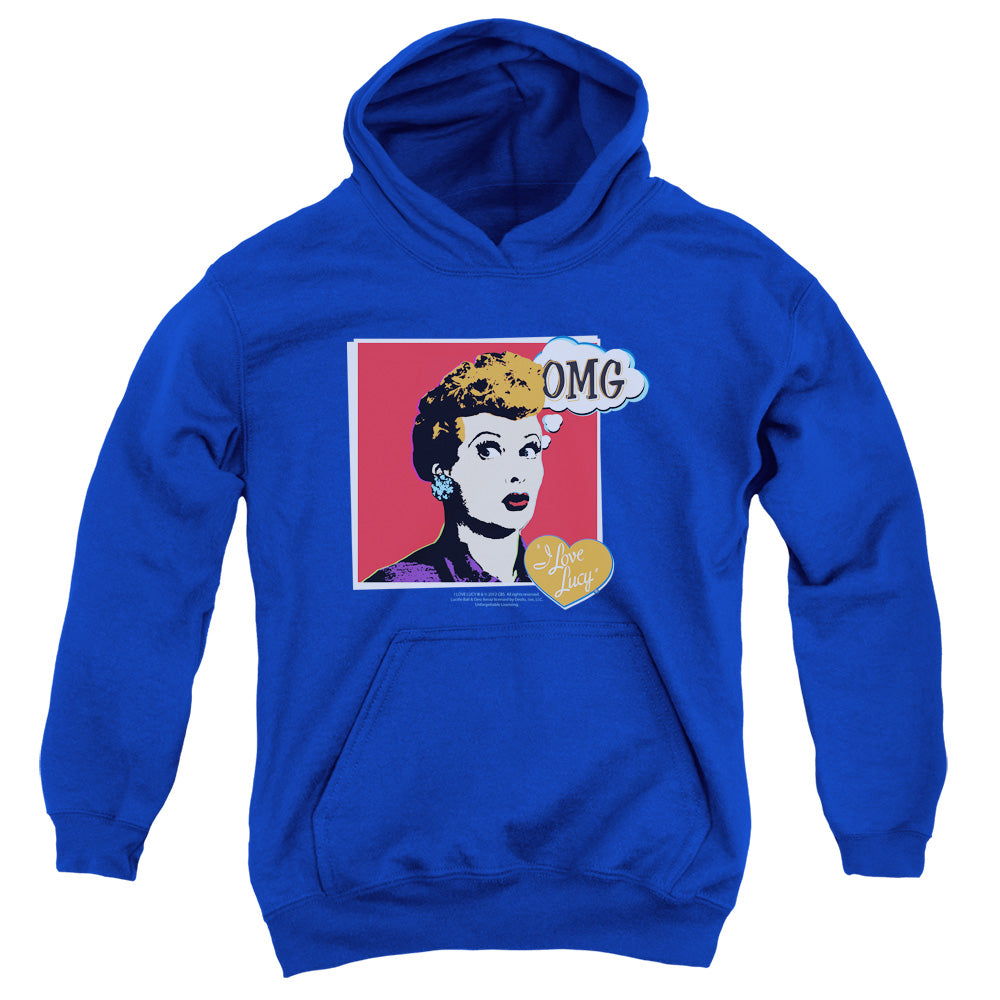 I LOVE LUCY/I LOVE WORHOL OMG - YOUTH PULLOVER HOODIE - ROYAL BLUE