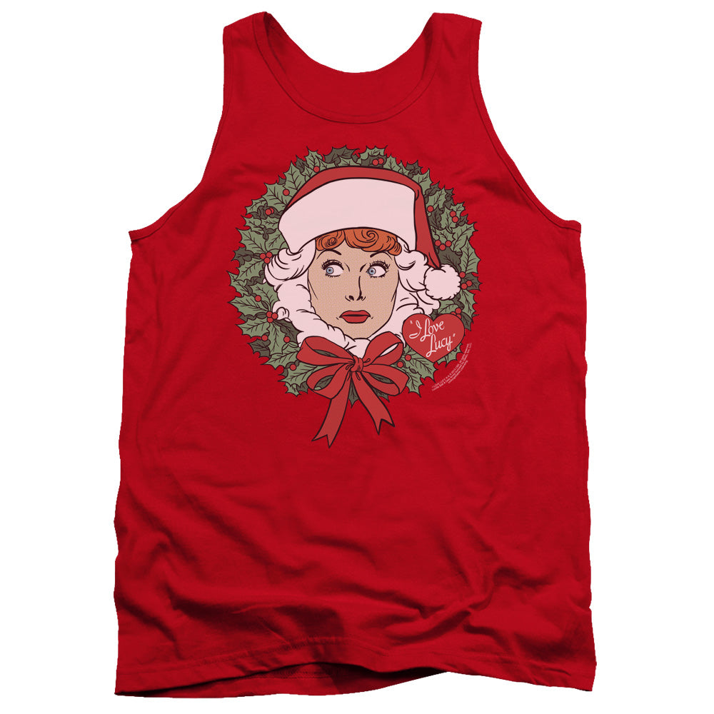 I LOVE LUCY/WREATH - ADULT TANK - RED