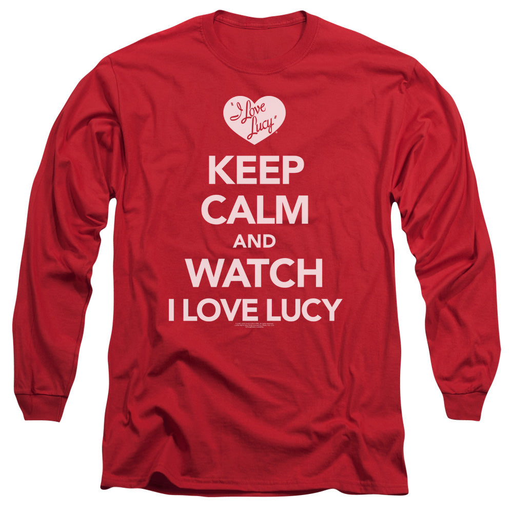 I LOVE LUCY/KEEP CALM AND WATCH -  L/S ADULT 18/1  - RED