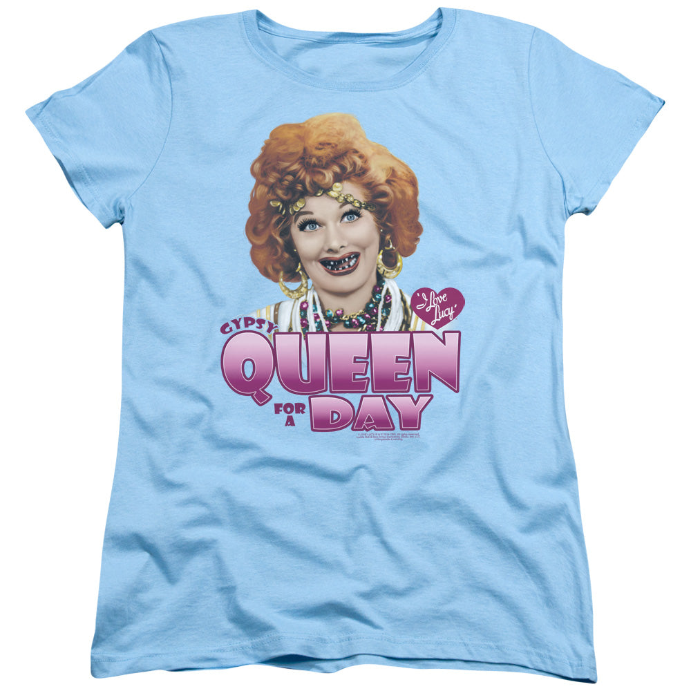 I LOVE LUCY/GYPSY QUEEN - S/S WOMENS TEE - LIGHT BLUE