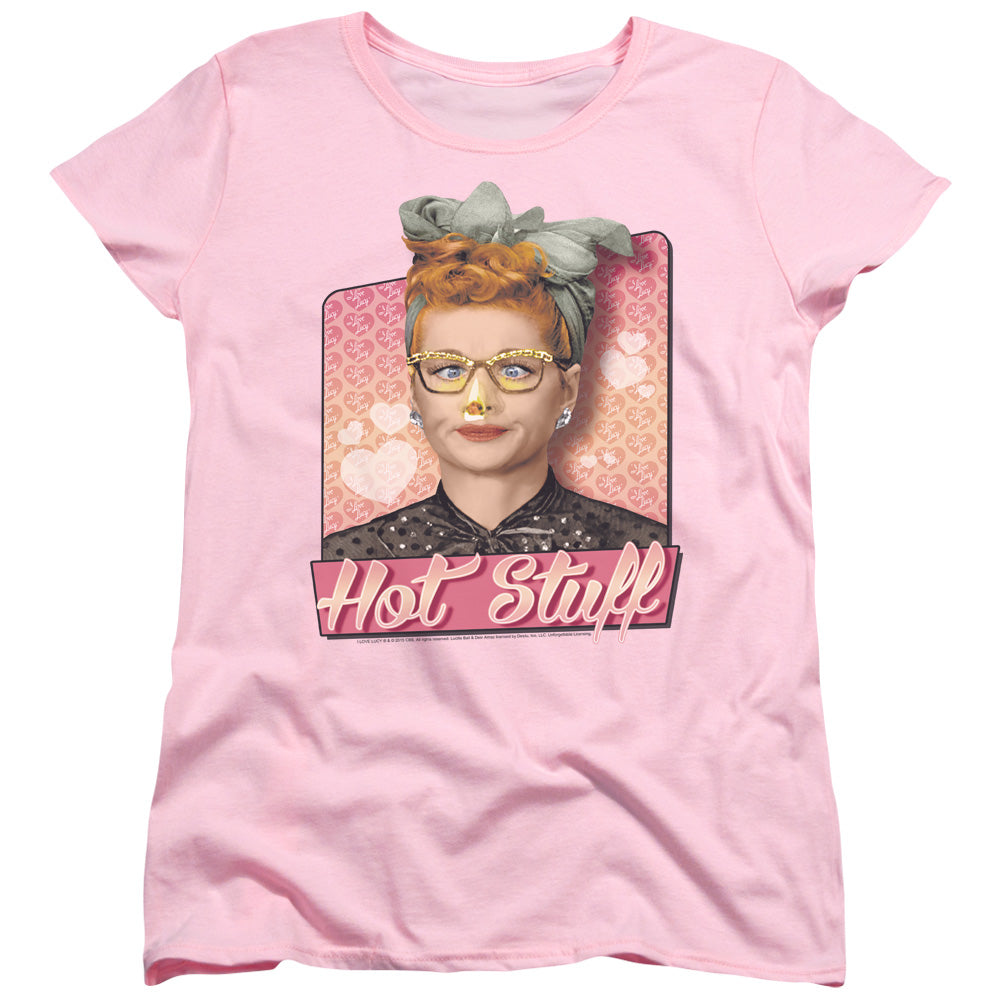 I LOVE LUCY/HOT STUFF - S/S WOMENS TEE - PINK