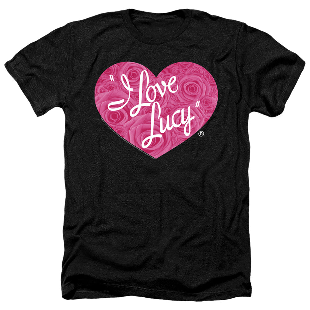 I LOVE LUCY/FLORAL LOGO - ADULT HEATHER - BLACK