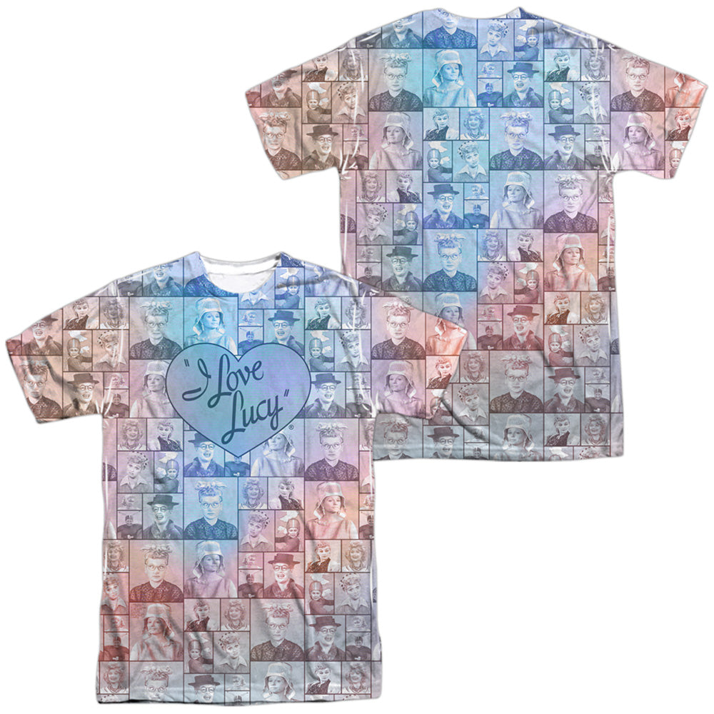 I LOVE LUCY/MANY MOODS (FRONT/BACK PRINT) - S/S ADULT POLY CREW - MULTI