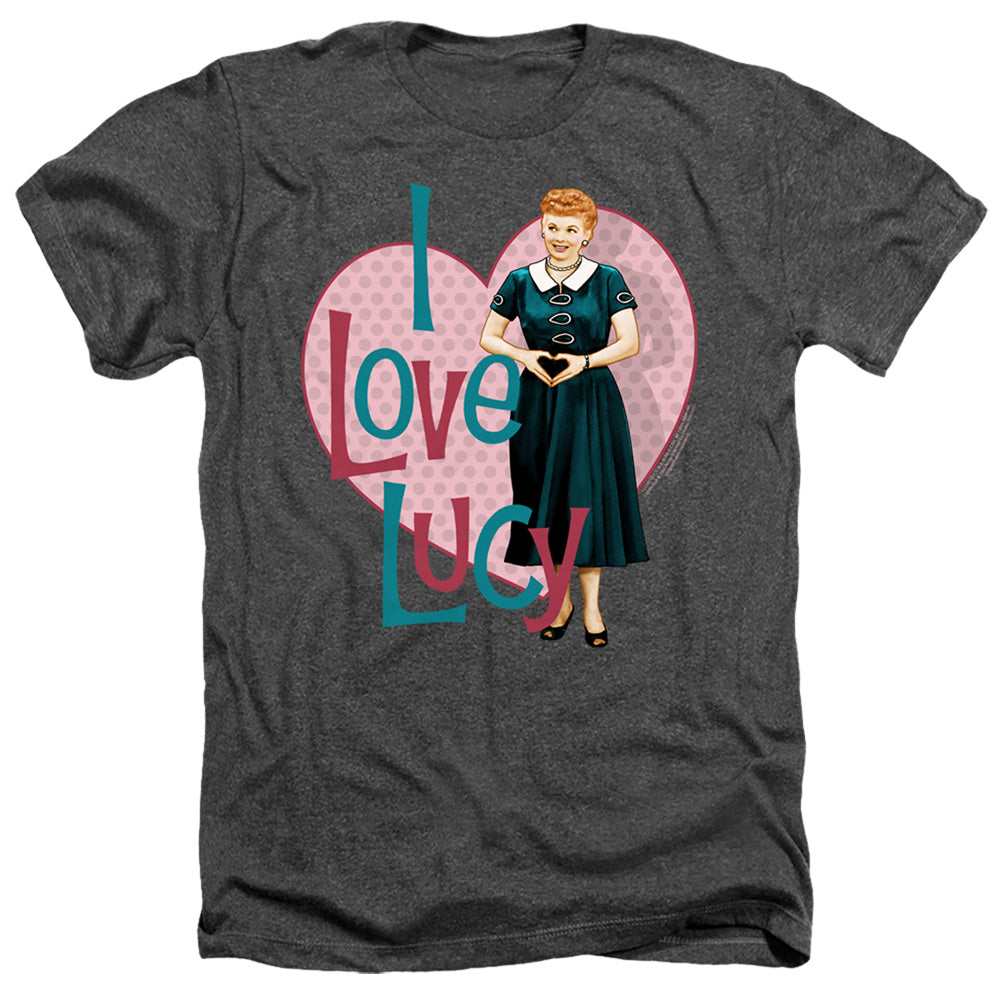 I LOVE LUCY/HEART YOU - ADULT HEATHER - CHARCOAL