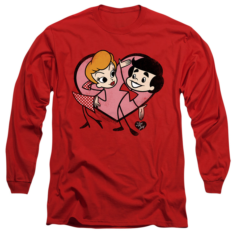 I LOVE LUCY/CARTOON LOVE -  L/S ADULT 18/1  - RED