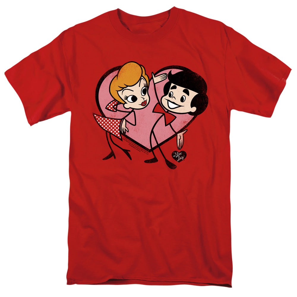 I LOVE LUCY/CARTOON LOVE - S/S ADULT 18/1 - RED