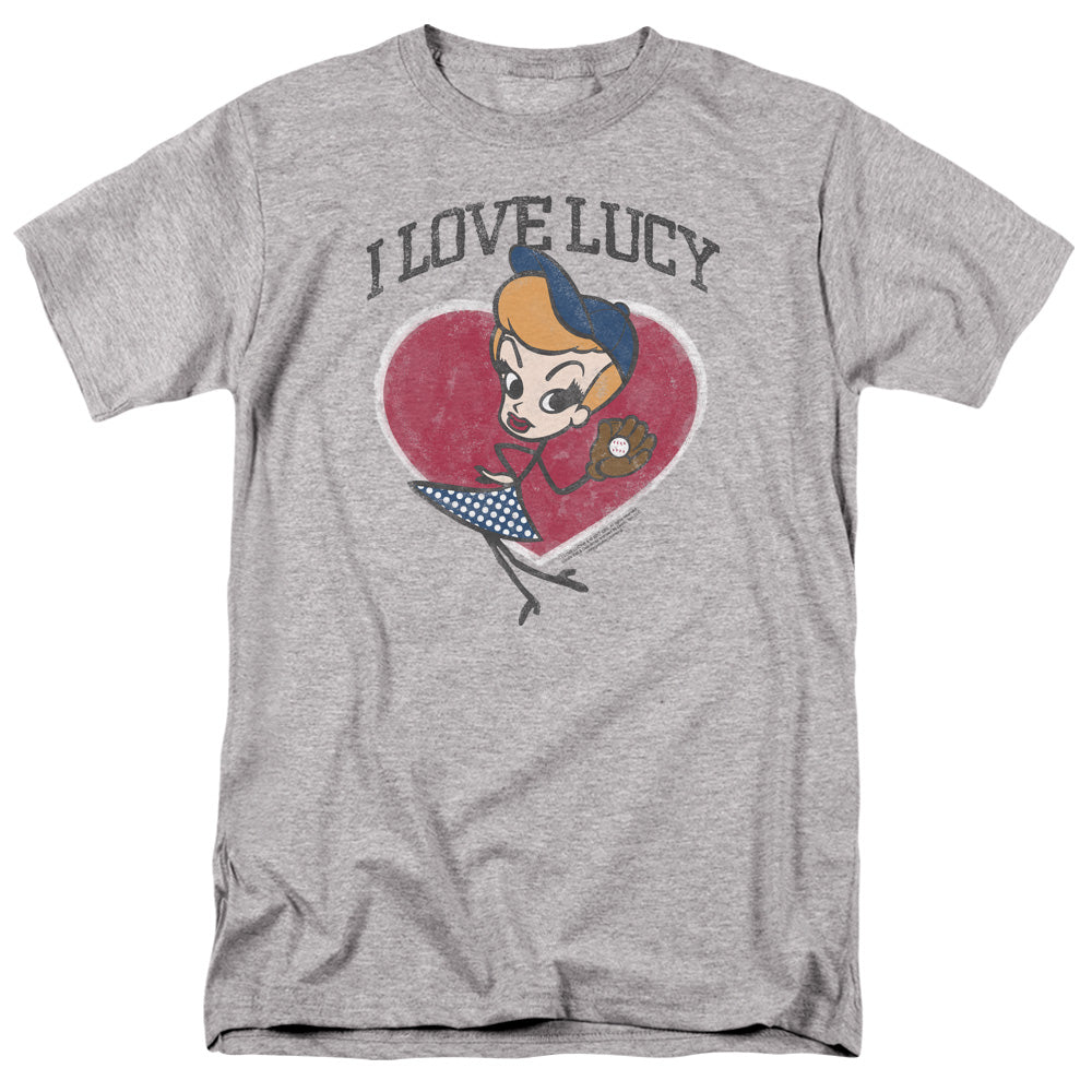 I LOVE LUCY/BASEBALL DIVA - S/S ADULT 18/1 - ATHLETIC HEATHER
