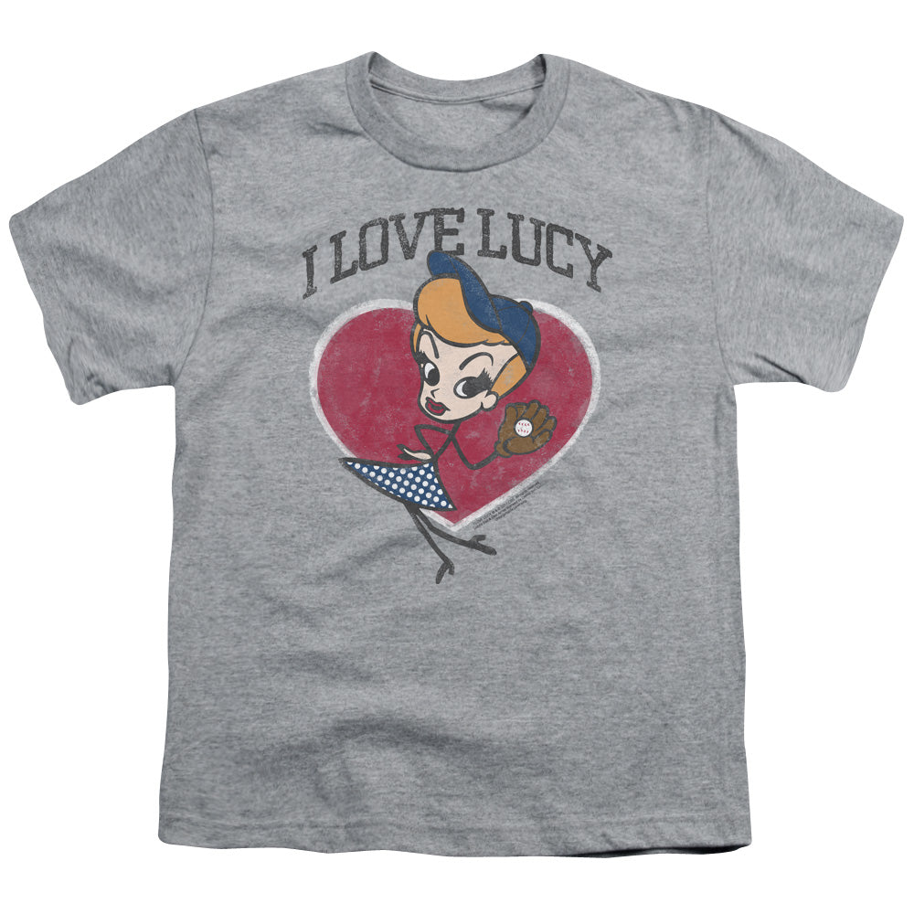 I LOVE LUCY/BASEBALL DIVA - S/S YOUTH 18/1 - ATHLETIC HEATHER