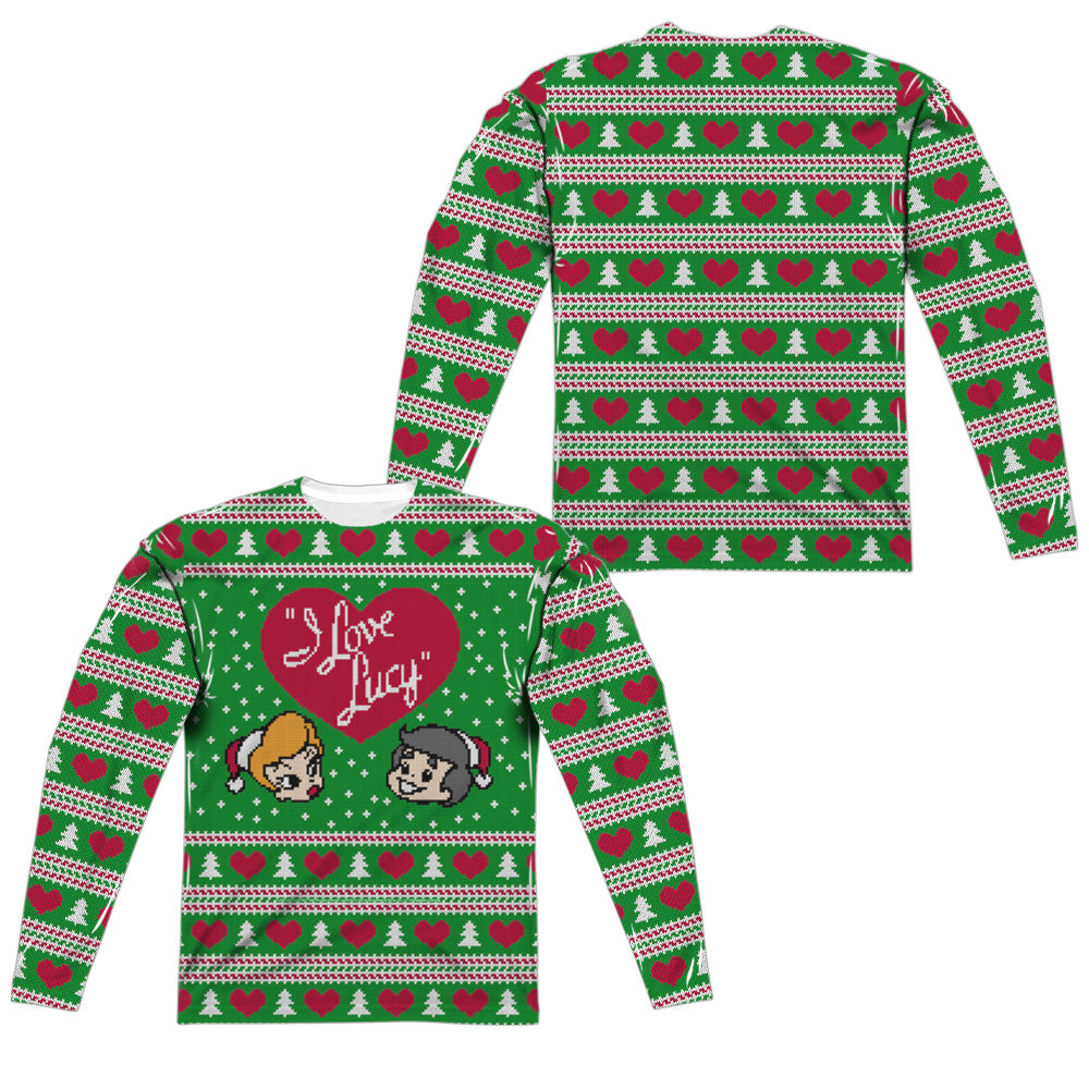 I LOVE LUCY/LUCY SWEATER (FRONT/BACK PRINT) - L/S ADULT POLY CREW  - MULTI
