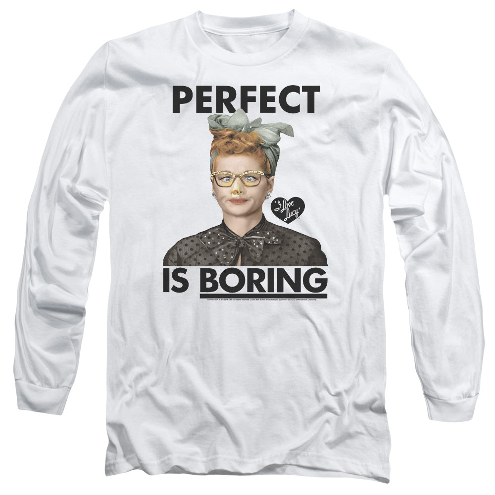 I LOVE LUCY/PERFECT IS BORING - L/S ADULT 18/1 - WHITE