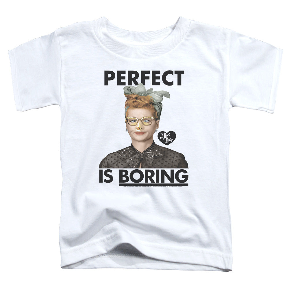 I LOVE LUCY/PERFECT IS BORING - S/S TODDLER TEE - WHITE