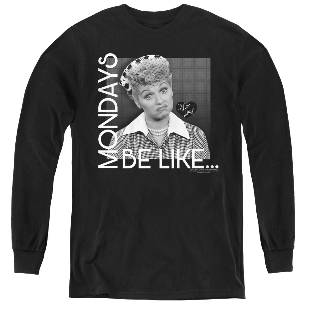 I LOVE LUCY/MONDAYS BE LIKE - YOUTH LONG SLEEVE TEE - BLACK