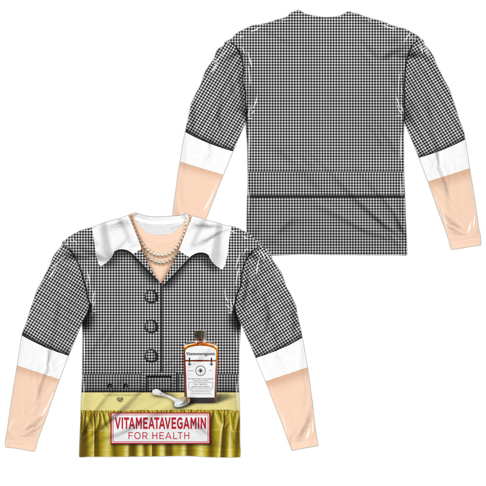 I LOVE LUCY/VITA COSTUME ALTERNATE (FRONT/BACK PRINT) - L/S ADULT POLY CREW  - MULTI