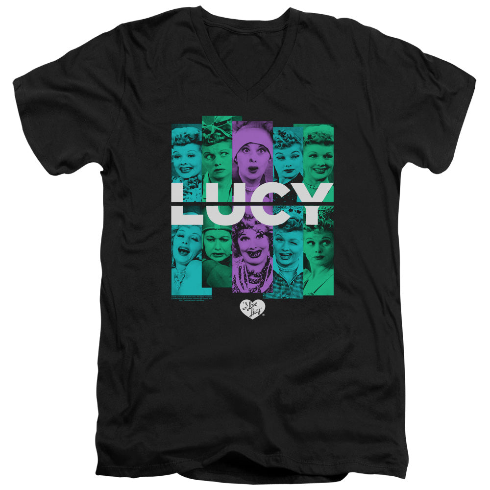 I LOVE LUCY/SHADES OF LUCY - S/S ADULT V-NECK 30/1 - BLACK