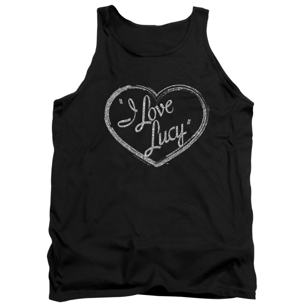 I LOVE LUCY/GLITTER LOGO - ADULT TANK - BLACK