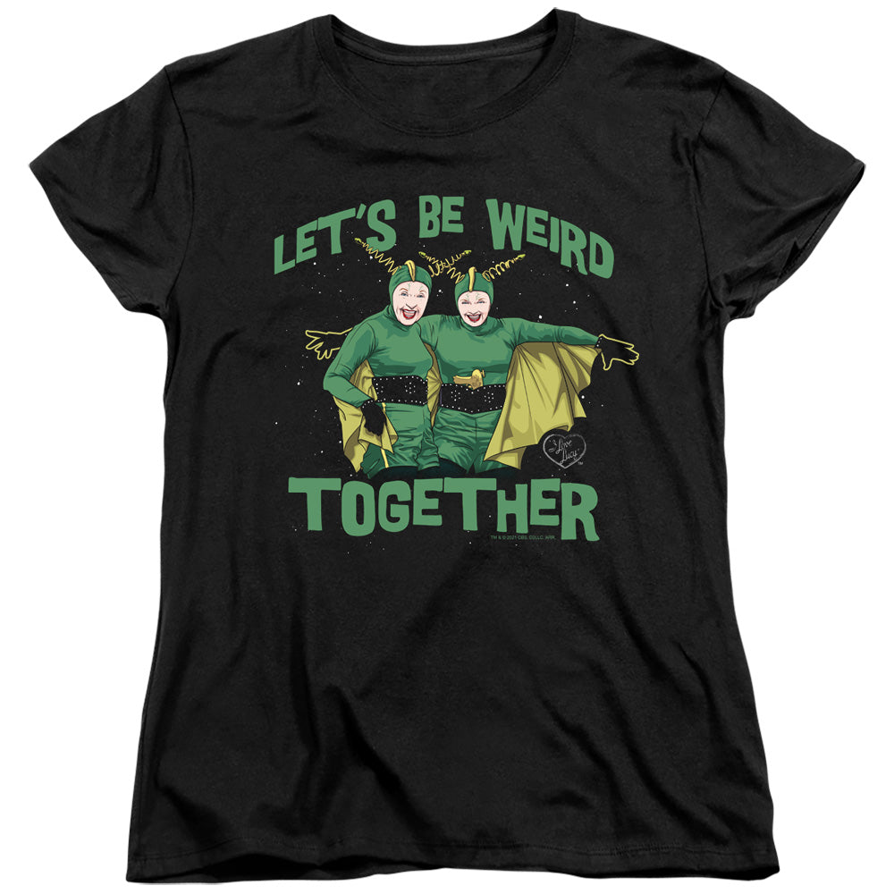 I LOVE LUCY/WEIRD TOGETHER - S/S WOMENS TEE - BLACK
