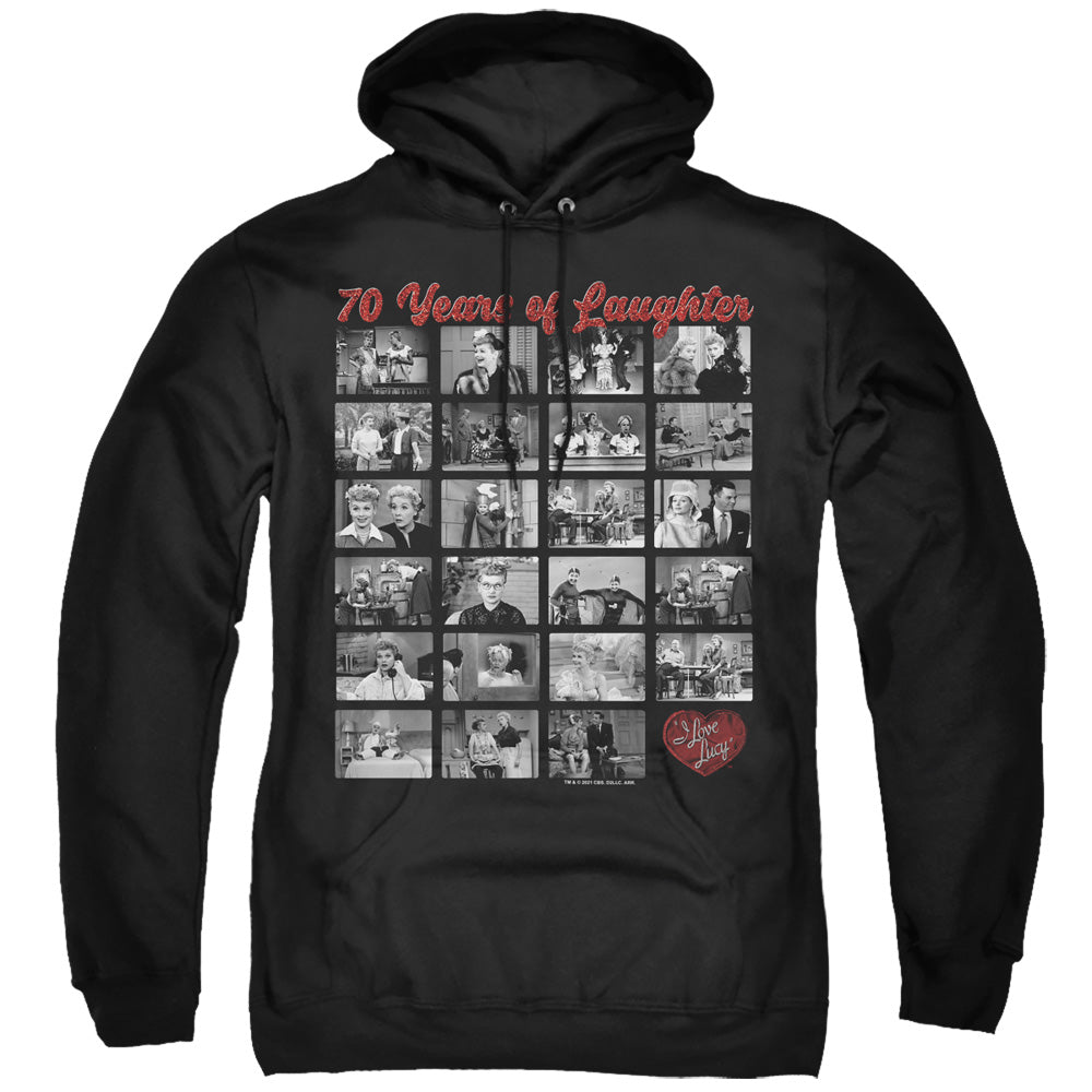 I LOVE LUCY/FILM STRIP - ADULT PULLOVER HOODIE - BLACK