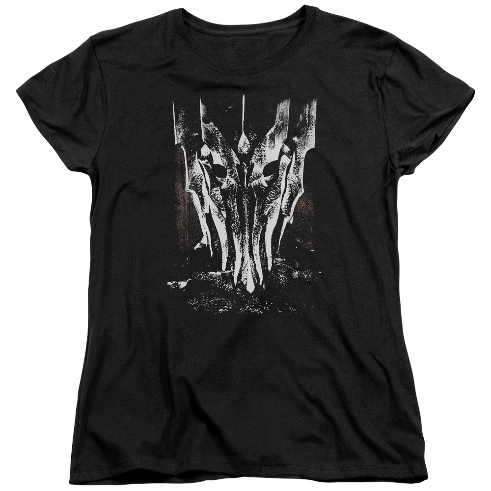 LOR/BIG SAURON HEAD - S/S WOMENS TEE - BLACK
