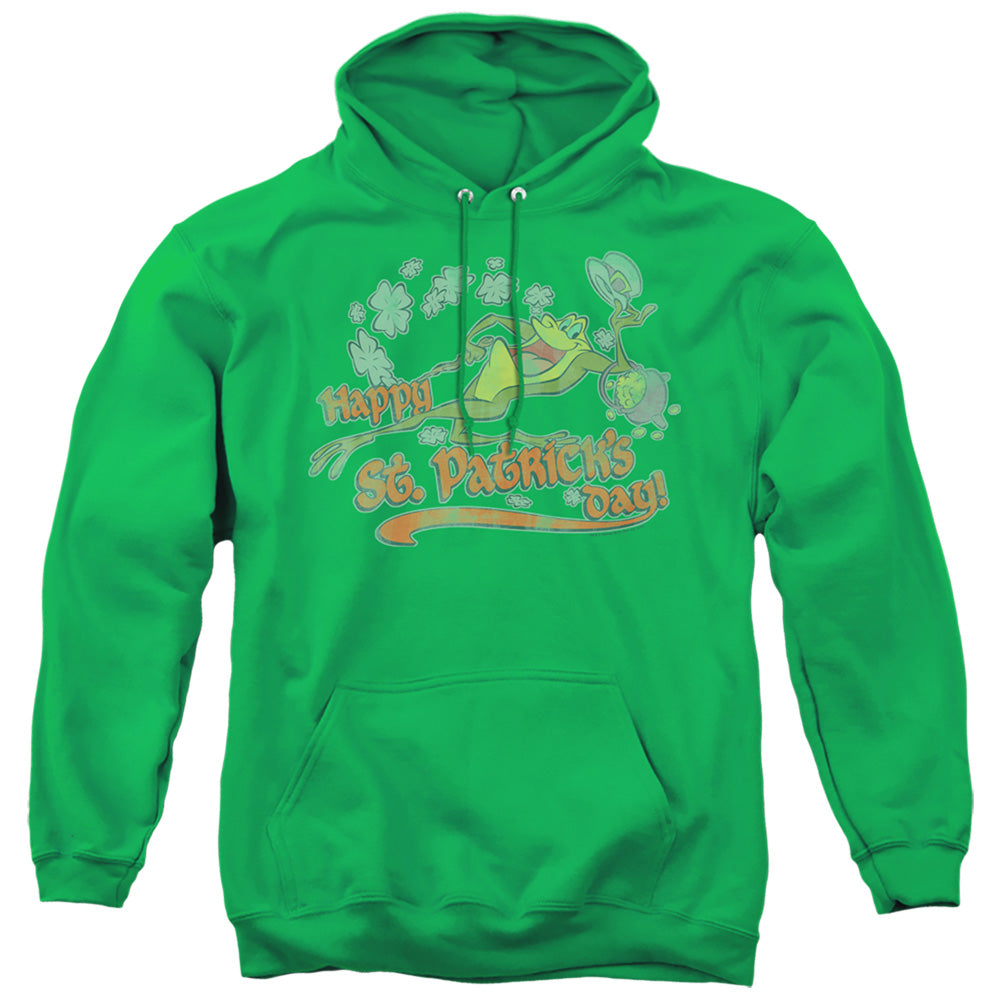 LOONEY TUNES/MICHIGAN J - ADULT PULLOVER HOODIE - KELLY GREEN