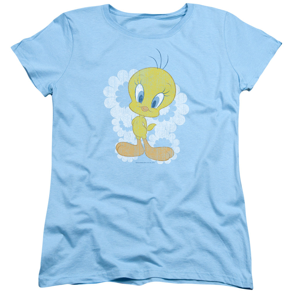 LOONEY TUNES/RETRO TWEETY - S/S WOMENS TEE - LIGHT BLUE