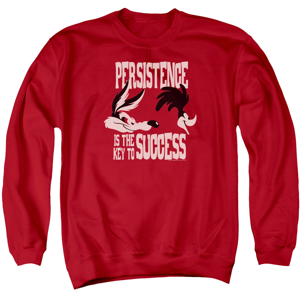 LOONEY TUNES/PERSISTENCE - ADULT CREWNECK SWEATSHIRT - RED