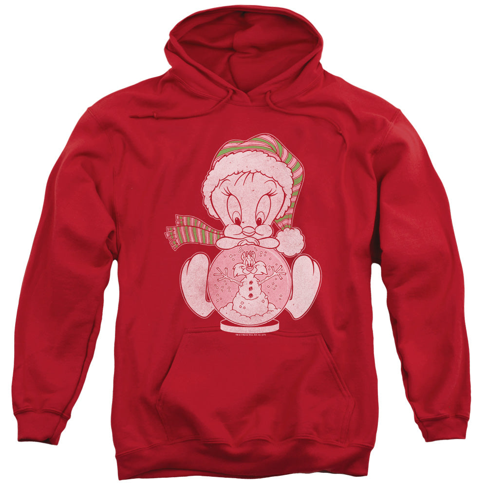 LOONEY TUNES/TWEEY GLOBE - ADULT PULLOVER HOODIE - RED