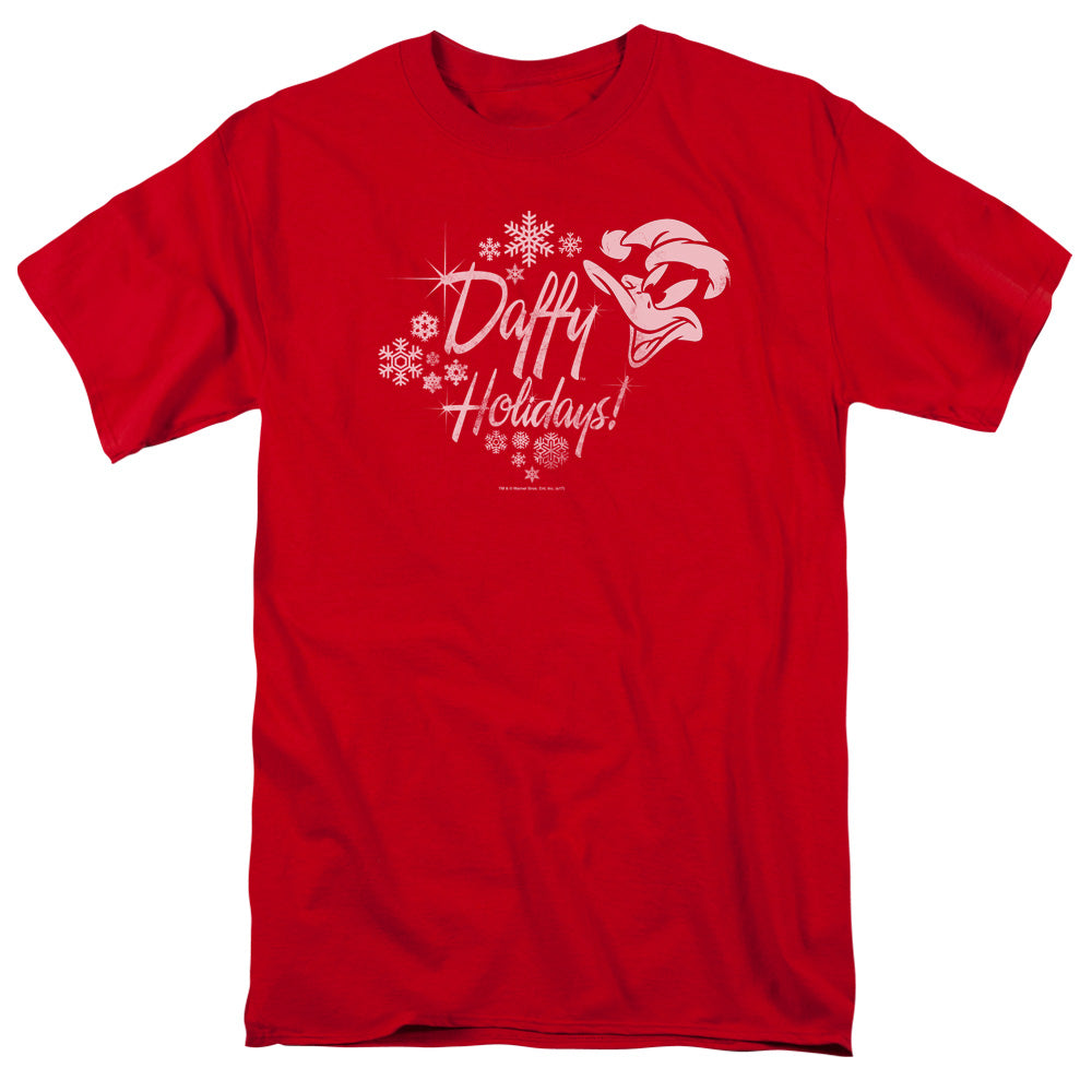 LOONEY TUNES/DAFFY HOLIDAYS - S/S ADULT 18/1 - RED