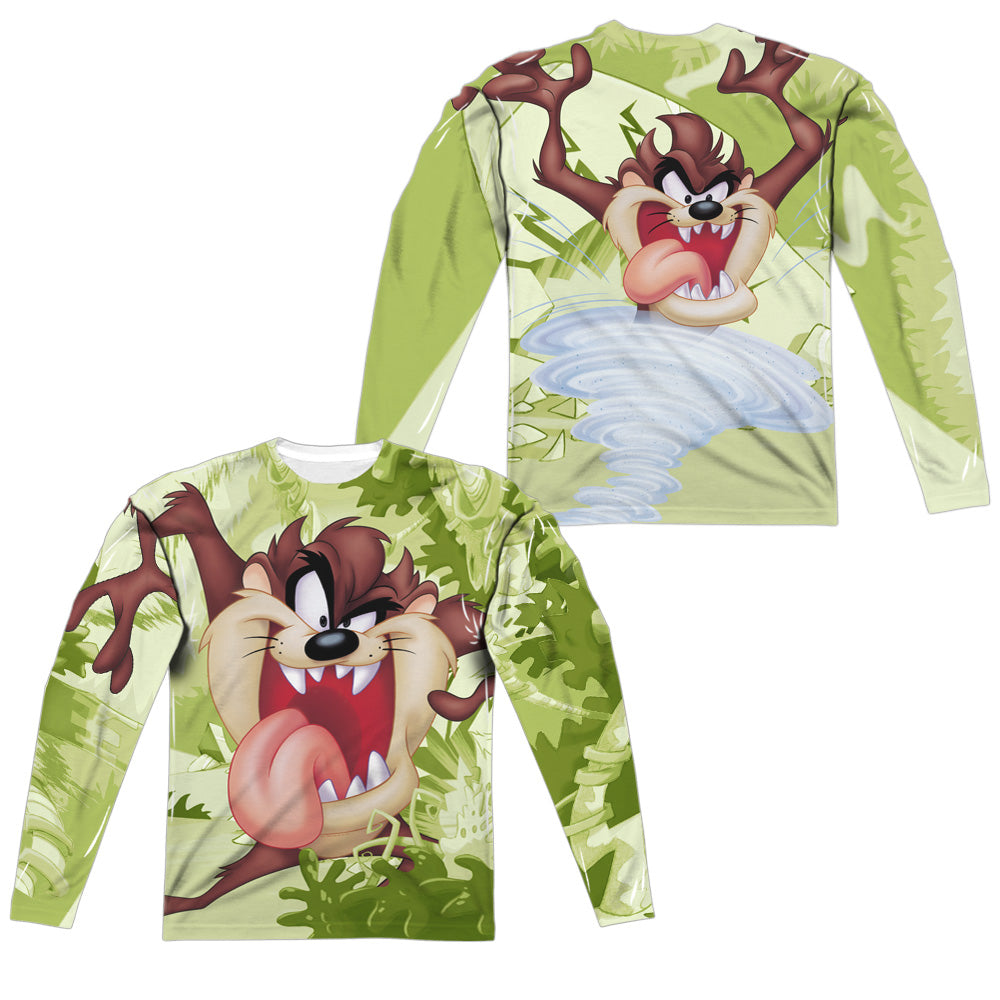 LOONEY TUNES/TAZ (FRONT/BACK PRINT) - L/S ADULT POLY CREW  - MULTI