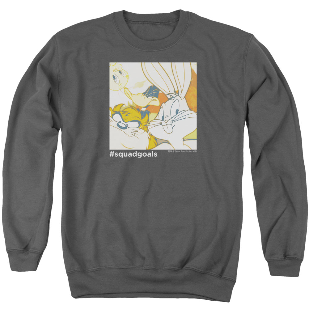 LOONEY TUNES/SQUAD GOALS - ADULT CREWNECK SWEATSHIRT - CHARCOAL