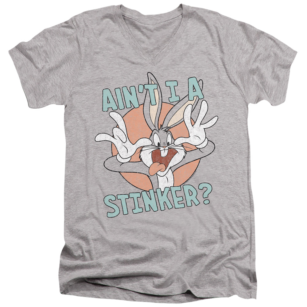 LOONEY TUNES/AINT I A STINKER - S/S ADULT V-NECK 30/1 - ATHLETIC HEATHER