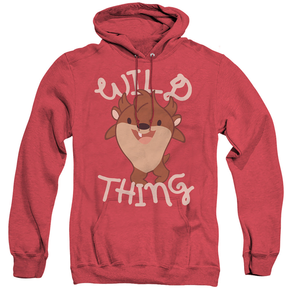 LOONEY TUNES/WILD THING KID - ADULT HEATHER HOODIE - RED