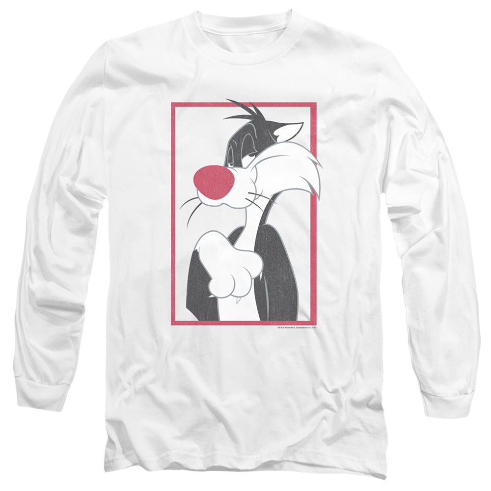LOONEY TUNES/SYLVESTER - L/S ADULT 18/1 - WHITE