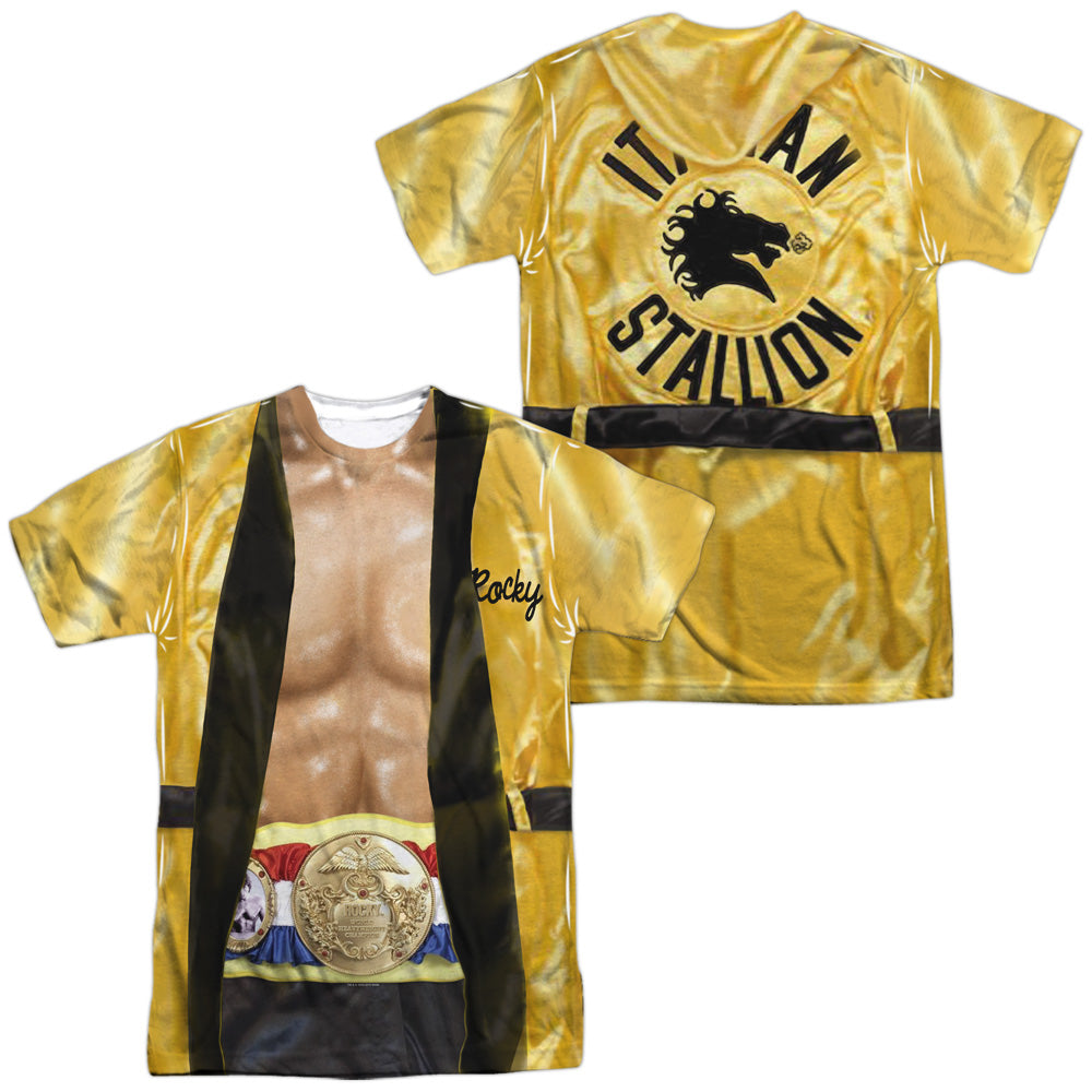 ROCKY/YELLOW ROBE (FRONT/BACK PRINT) - S/S ADULT POLY CREW - MULTI