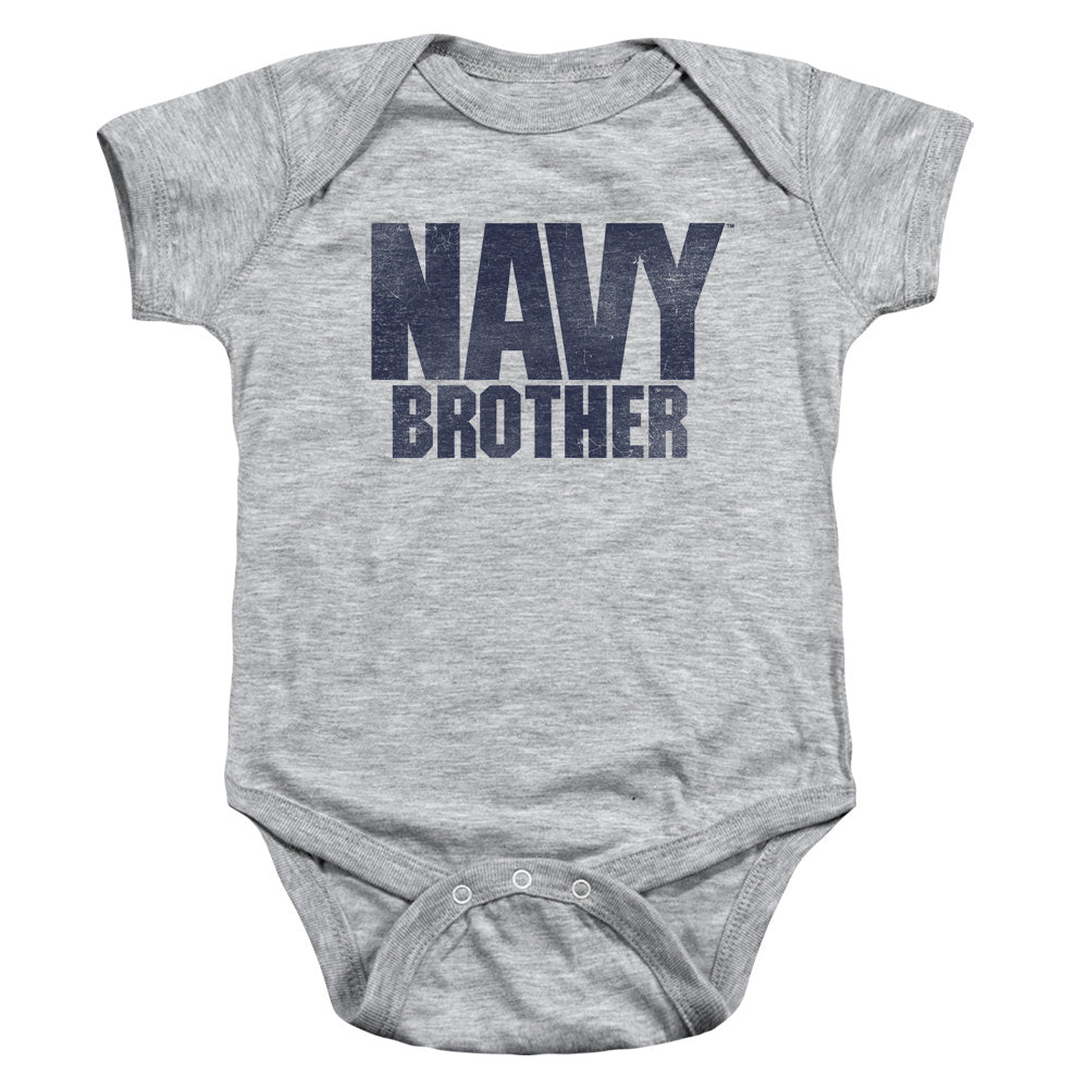 NAVY/BROTHER - INFANT SNAPSUIT - ATHLETIC HEATHER