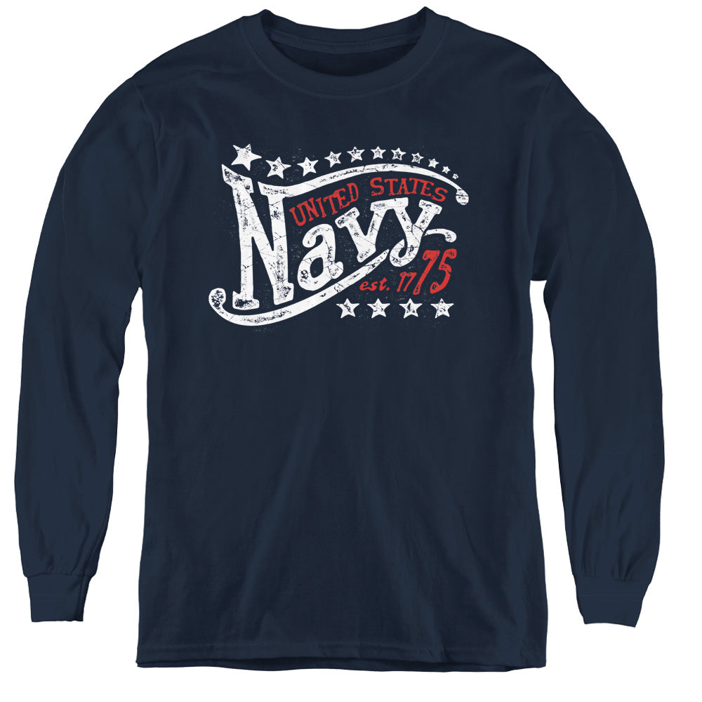 NAVY/STARS - YOUTH LONG SLEEVE TEE - NAVY