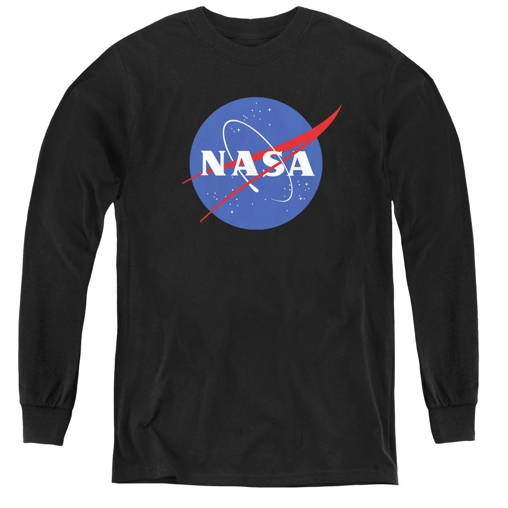 NASA/MEATBALL LOGO - YOUTH LONG SLEEVE TEE - BLACK
