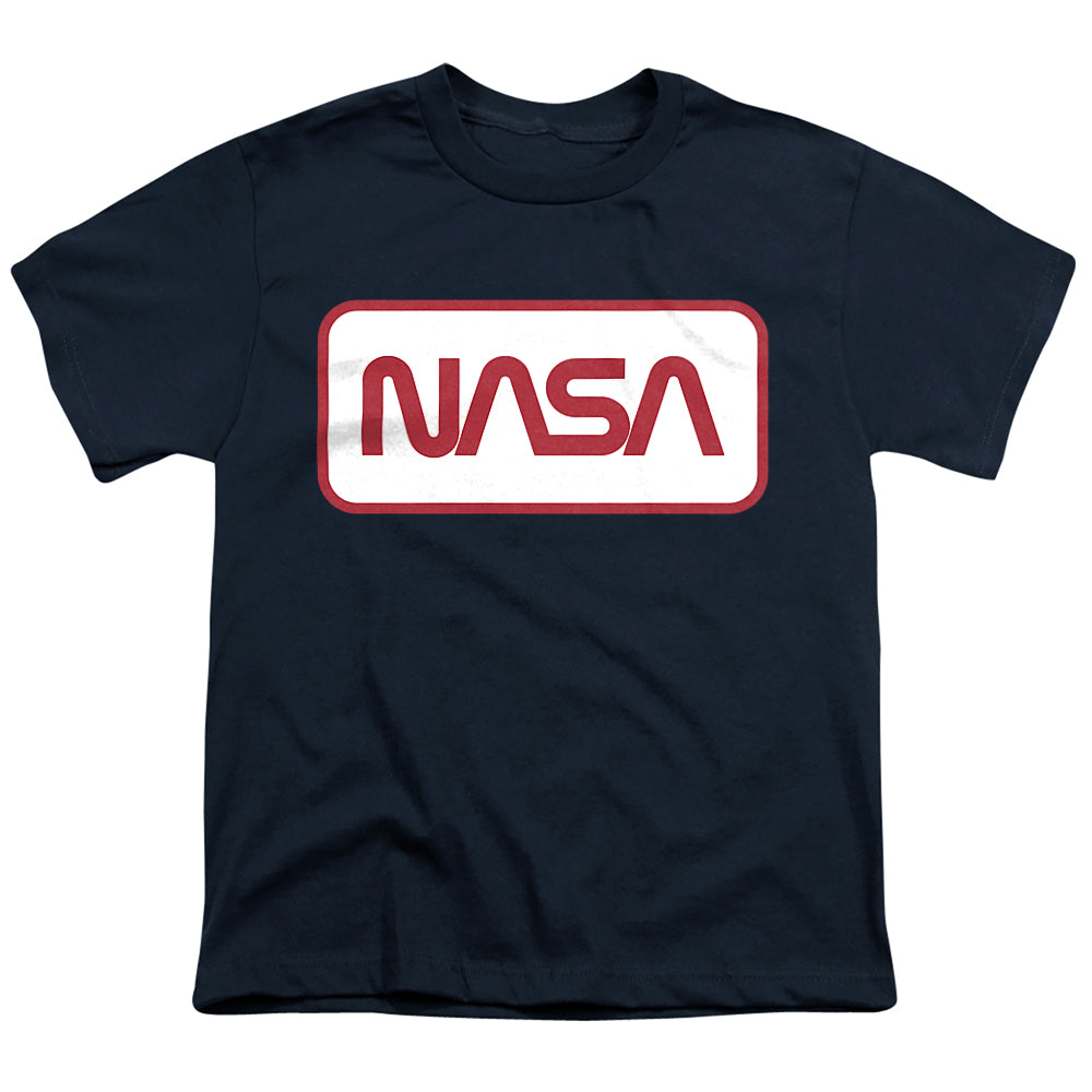 NASA/RECTANGULAR WORM LOGO - S/S YOUTH 18/1 - NAVY