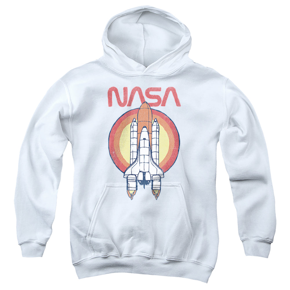 NASA/SHUTTLE CIRCLE - YOUTH PULLOVER HOODIE - WHITE
