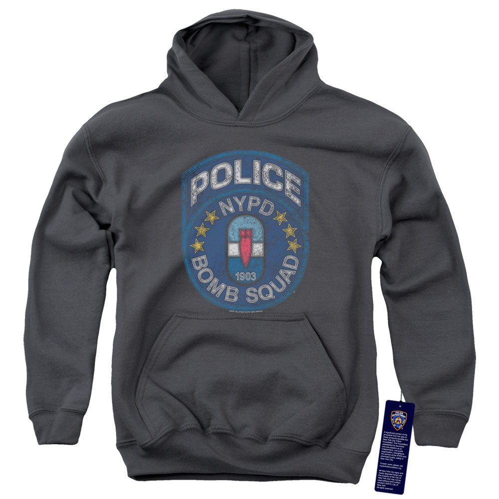 NEW YORK CITY/BOMB SQUAD - YOUTH PULLOVER HOODIE - CHARCOAL