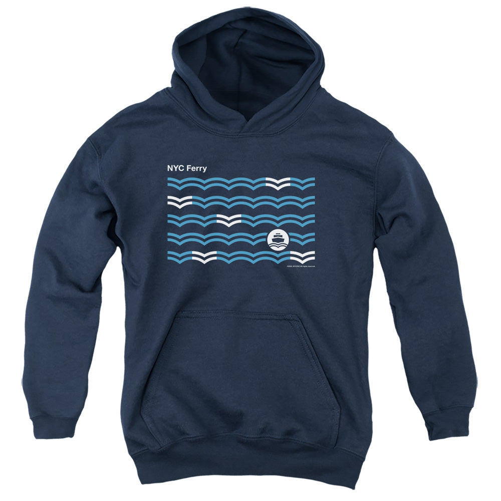 NEW YORK CITY/WAVES - YOUTH PULLOVER HOODIE - NAVY