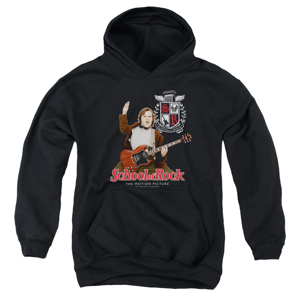 SCHOOL OF ROCK/THE TEACHER IS IN - YOUTH PULLOVER HOODIE - BLACK