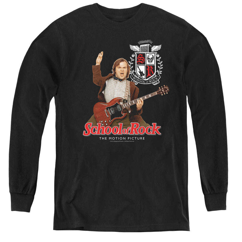 SCHOOL OF ROCK/THE TEACHER IS IN - YOUTH LONG SLEEVE TEE - BLACK