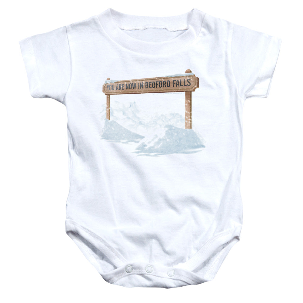 ITS A WONDERFUL LIFE/BEDFORD FALLS - INFANT SNAPSUIT - WHITE