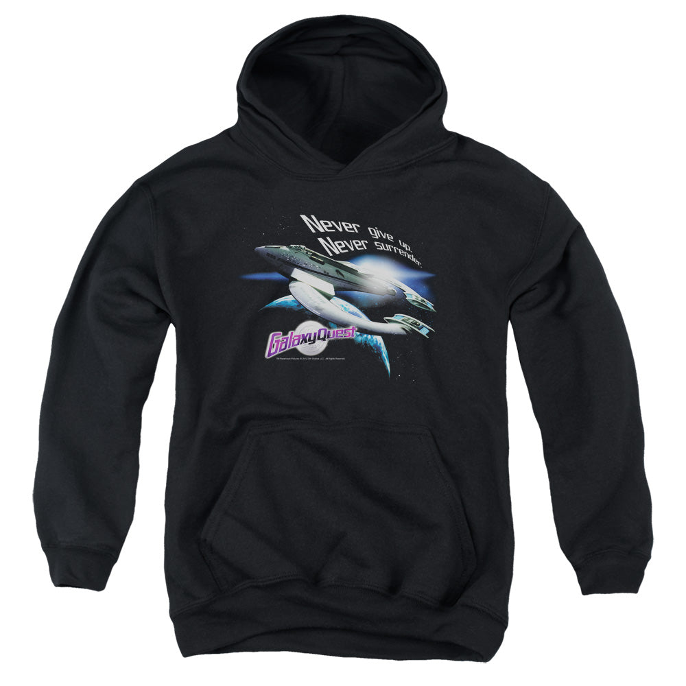 GALAXY QUEST/NEVER SURRENDER - YOUTH PULLOVER HOODIE - BLACK