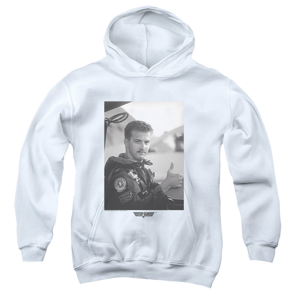 TOP GUN/MY WINGMAN - YOUTH PULLOVER HOODIE - WHITE
