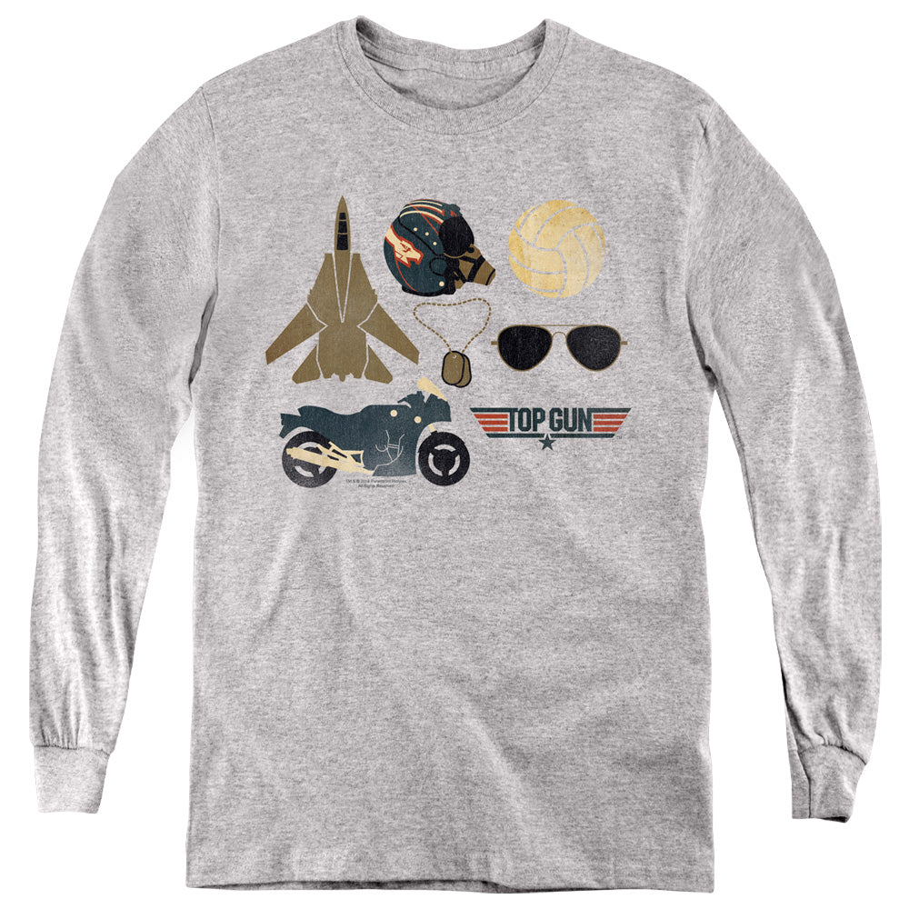 TOP GUN/ITEMS - YOUTH LONG SLEEVE TEE - ATHLETIC HEATHER