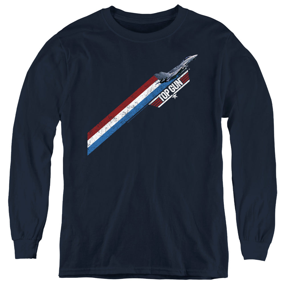 TOP GUN/STRIPES - YOUTH LONG SLEEVE TEE - NAVY