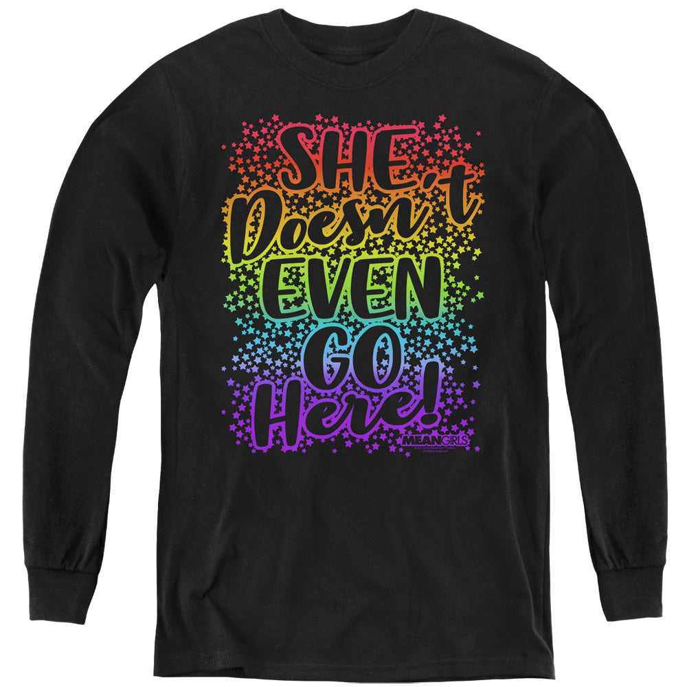 MEAN GIRLS/DOESNT GO HERE - YOUTH LONG SLEEVE TEE - BLACK