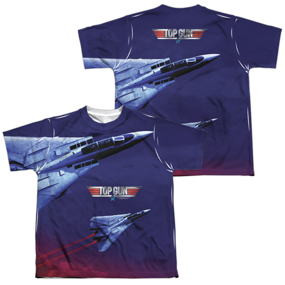 TOP GUN/JETS IN MOTION (FRONT/BACK PRINT) - S/S YOUTH POLY CREW - MULTI
